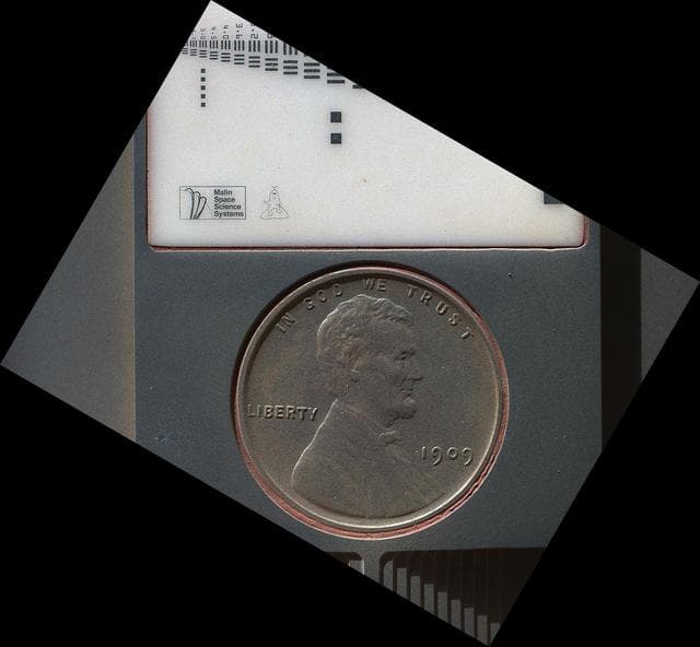 NASA image: Lincoln Penny on Mars in Camera Calibration Target