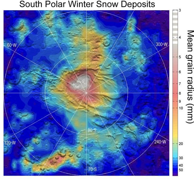 NASA image: Carbon-Dioxide Snowfall on Mars