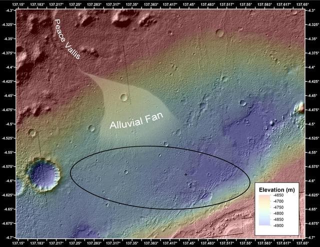 NASA image: Where Water Flowed Downslope