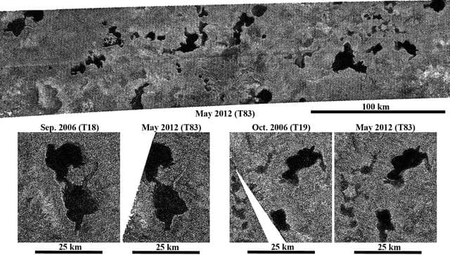 NASA image: Titan Lake District, One Season Later