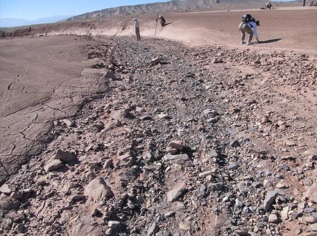 NASA image: Dry Streambed on Alluvial Fan in Northern Chile