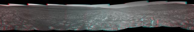NASA image: Matijevic Hill on Rim of Mars Endeavour Crater, Stereo View