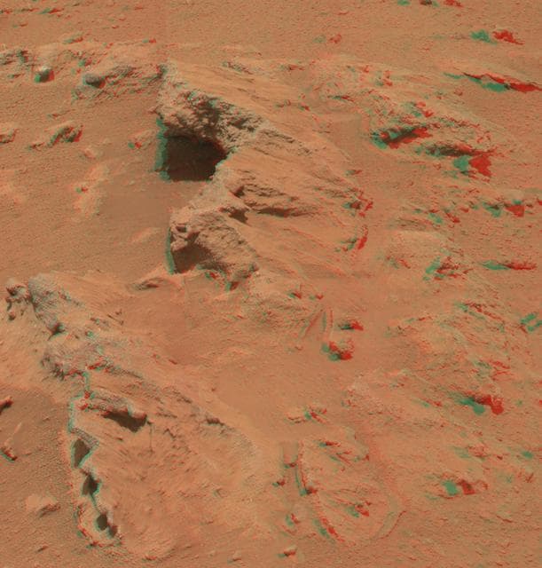NASA image: Martian Streambed Evidence Rock in 3-D