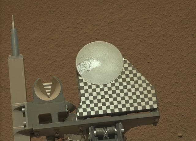 NASA image: First Sample Placed on Curiosity Observation Tray