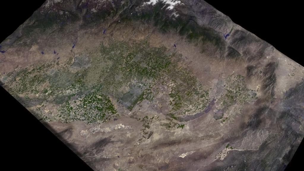 NASA image: InSAR Measurements of Subsidence in California Central Valley June 2007--December 2010