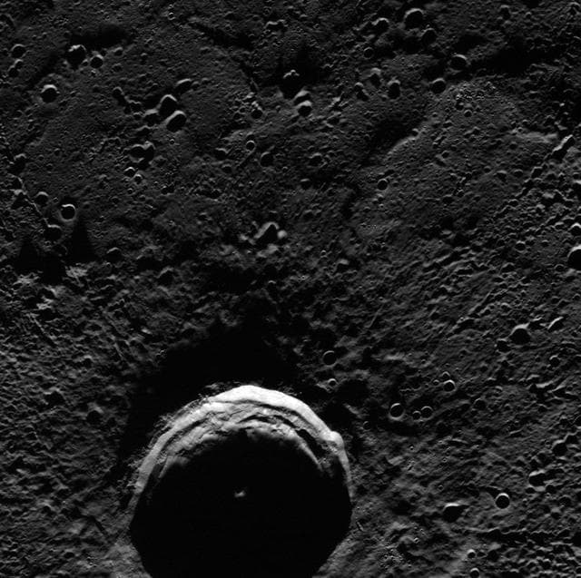 NASA image: Eternal Darkness of Petronius Crater