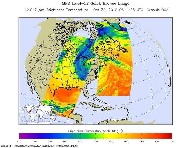 NASA image: Hurricane Sandy Moving Northwest