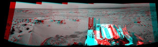 NASA image: Curiosity Eastward View After Sol 100 Drive, Stereo