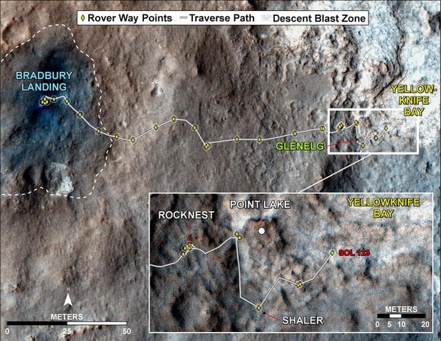 NASA image: Curiosity Traverse Map, Sol 123
