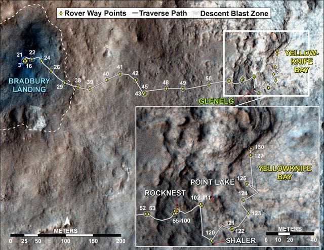 NASA image: Curiosity Traverse Map, Sol 130