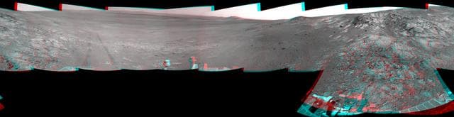 NASA image: Opportunity's Surroundings on Sol 3105, Stereo View
