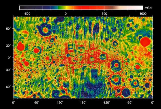 NASA image: Moon Gravity Field Using Prospector Data