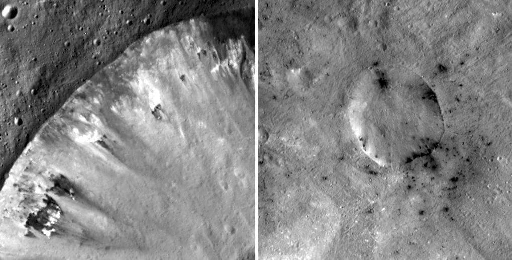 NASA image: Dark Crater Rims