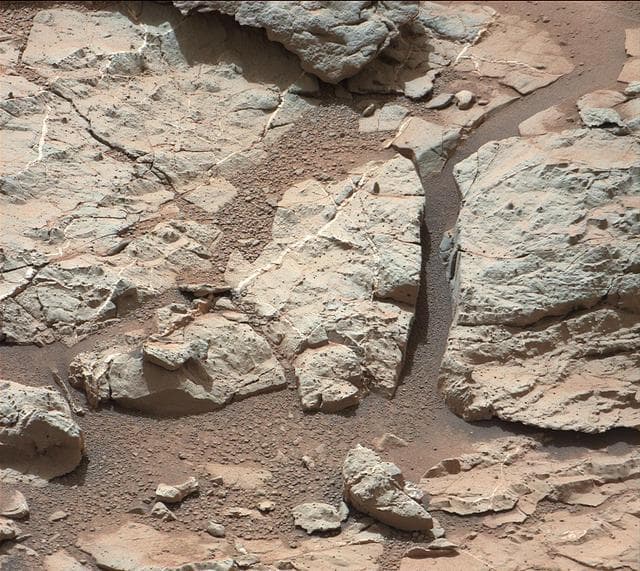 NASA image: Veins in Sheepbed Outcrop