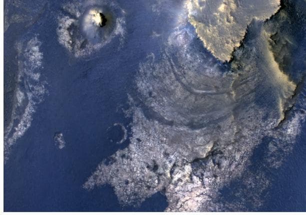 NASA image: Layers with Carbonate Content Inside McLaughlin Crater on Mars