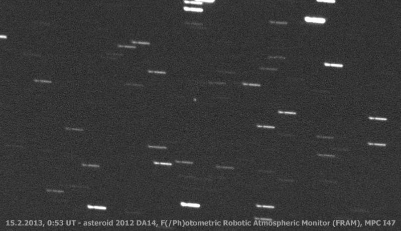 NASA image: Approach of Asteroid 2012 DA14 from Samford Valley Observatory