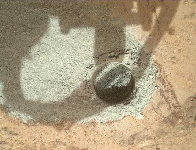 NASA image: Preparatory Test of Drilling on Mars Generates Rock Powder