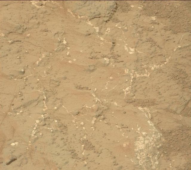 NASA image: Veins and Nodules at Knorr Target in Yellowknife Bay of Gale Crater