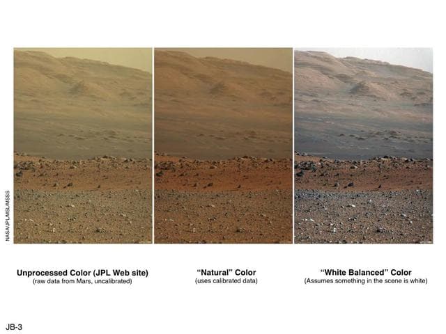 NASA image: Raw, Natural and White-Balanced Views of Martian Terrain