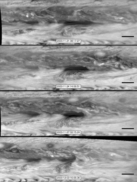 NASA image: Vortices Bump into a Hot Spot in Jupiter Atmosphere