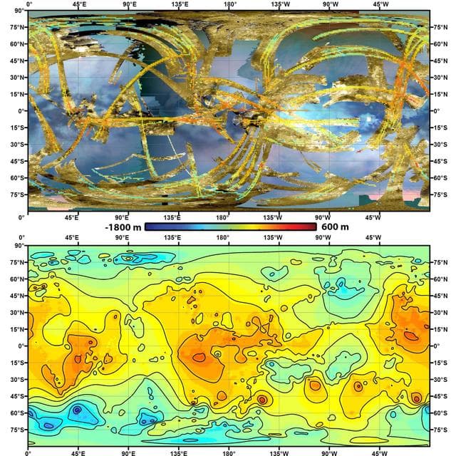 NASA image: Two Views of Titan Topography