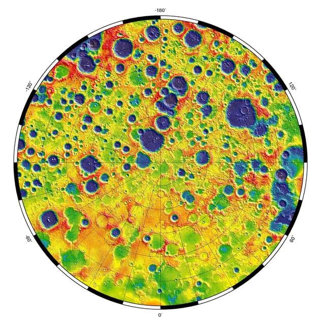 NASA image: Gravity at the Moon North Pole