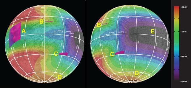 Energy From Above Affecting Surface of Europa