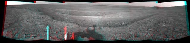 NASA image: Opportunity Overlooking Endeavour Crater, Stereo View