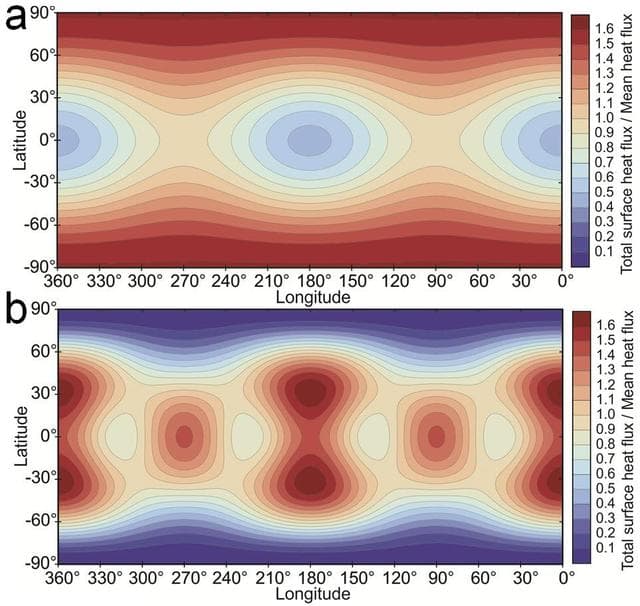 NASA image: Io Predicted Heat Flow Map