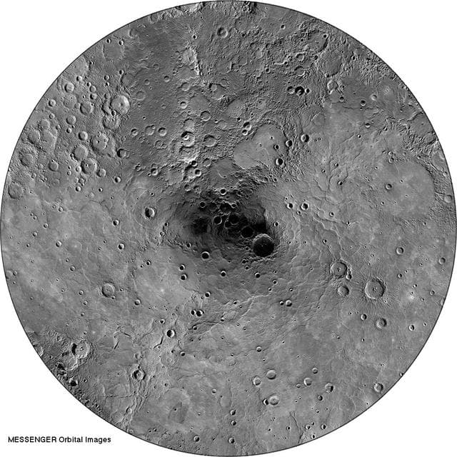 NASA image: Orbital Mosaic of Mercury North Pole