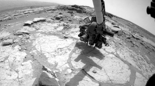 NASA image: Curiosity Mars Rover Drilling Into Its Second Rock