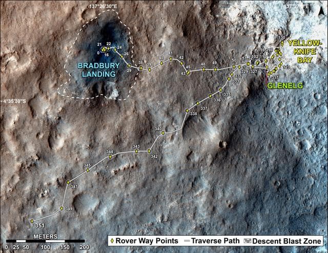 NASA image: Full Curiosity Traverse Passes One-Mile Mark