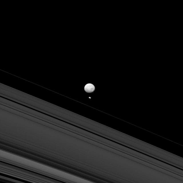 NASA image: Two Moons Passing in the Night