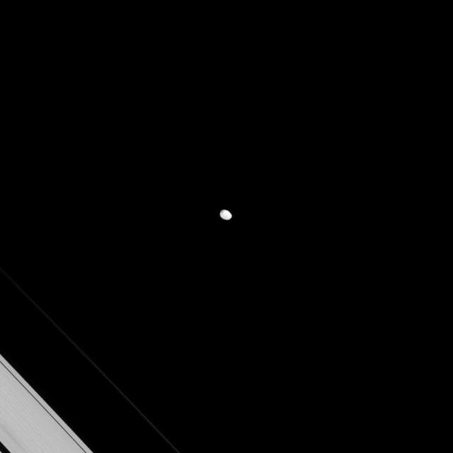 NASA image: Lonely, Lumpy Janus