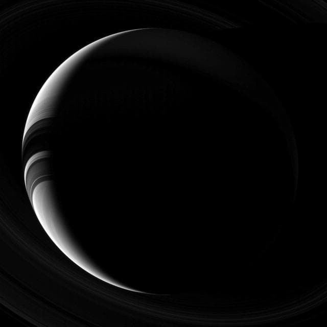 NASA image: Crescent Saturn