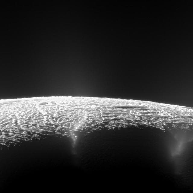 NASA image: Elevated View of Enceladus South Pole