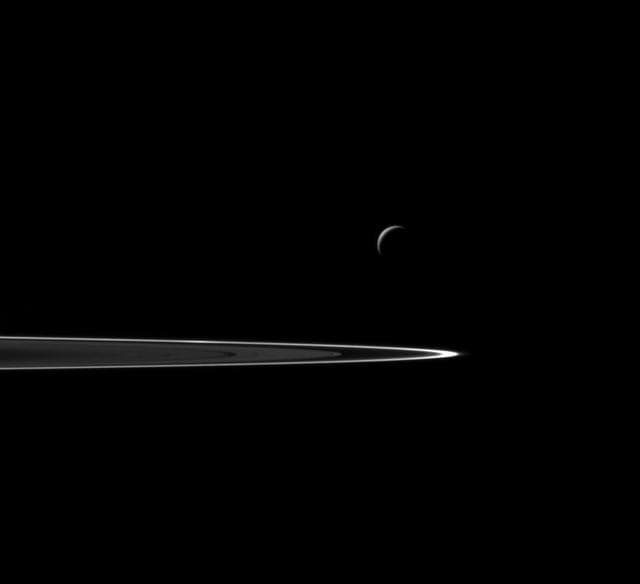NASA image: Departing Enceladus