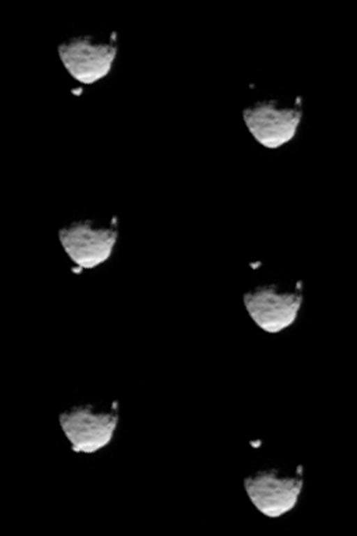 NASA image: Before and After Occultation of Deimos by Phobos
