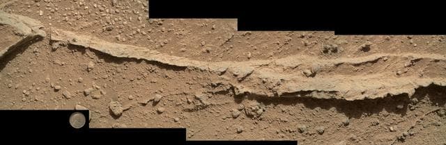 NASA image: Close-up of Ridge in Rock Outcrop at Curiosity Waypoint 1