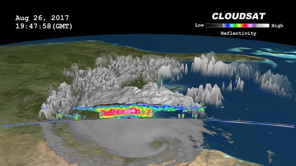 NASA image: NASA's CloudSat Sees Tropical Storm Harvey in 3D