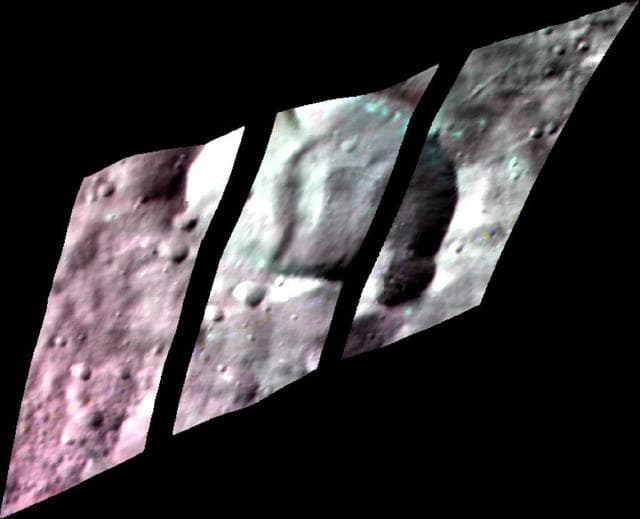 NASA image: Contrast-Enhanced Image of Bellicia Crater