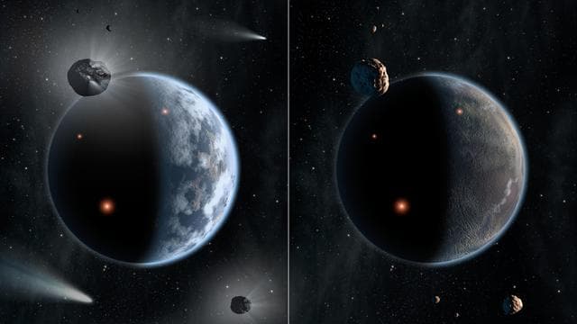 NASA image: A Tale of Two Worlds: Silicate Versus Carbon Planets Artist Concept