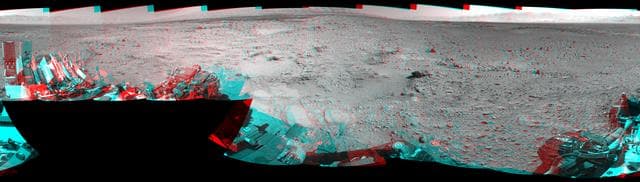 NASA image: Rocky Mars Ground Where Curiosity Has Been Driving Stereo