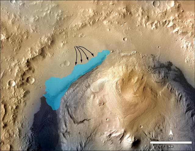 NASA image: Possible Extent of Ancient Lake in Gale Crater, Mars