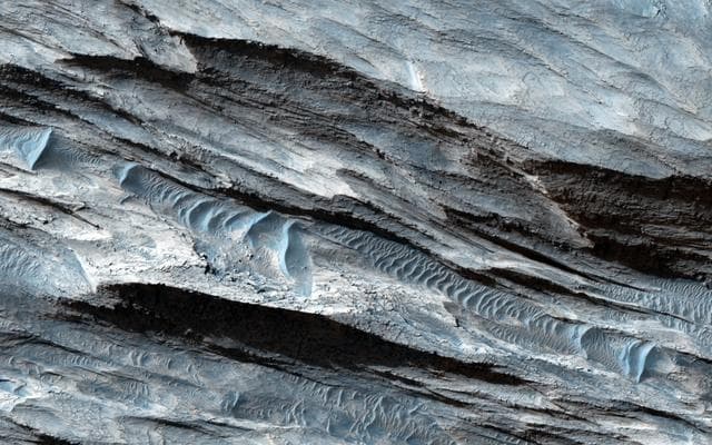 NASA image: Basin in the West Candor Chasma Layered Deposits