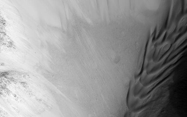 NASA image: Eastern Valles Marineris Bedrock Stratigraphy and Falling Dunes
