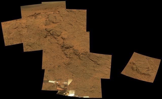 NASA image: Outcrop on Murray Ridge Section of Martian Crater Rim