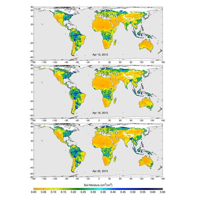 NASA image: SMAP Radiometer Captures Views of Global Soil Moisture
