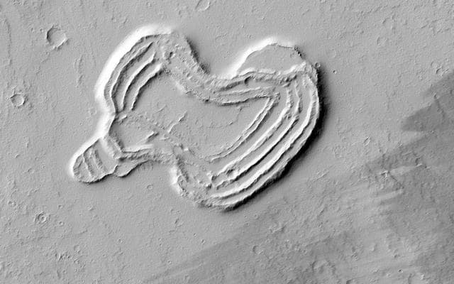 NASA image: A Heart in Ascraeus Mons
