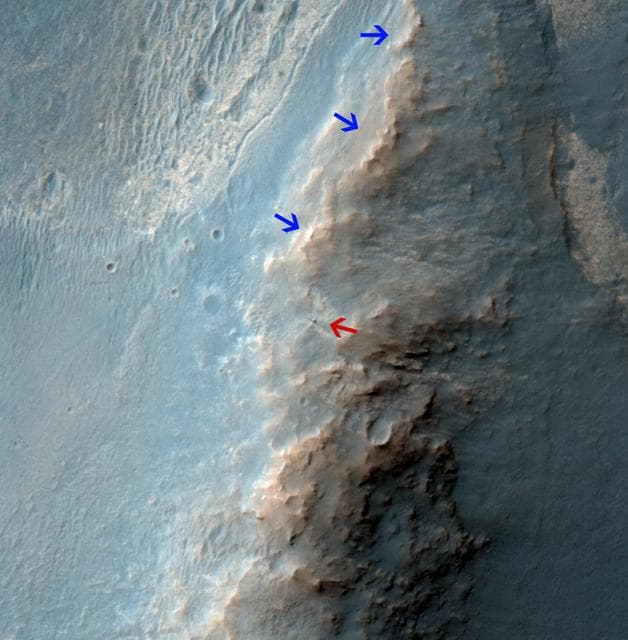 NASA image: Opportunity Rover on Murray Ridge Seen From Orbit